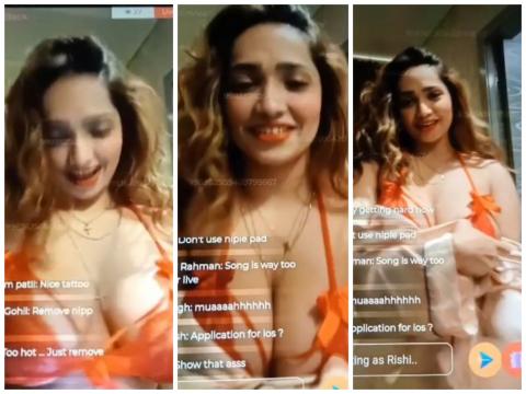 Aditi Mistry Nude orange Bikini Live - Indianporngirl