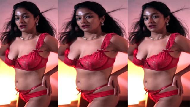 Lavanya Manickam Nude In Red Bikini Video